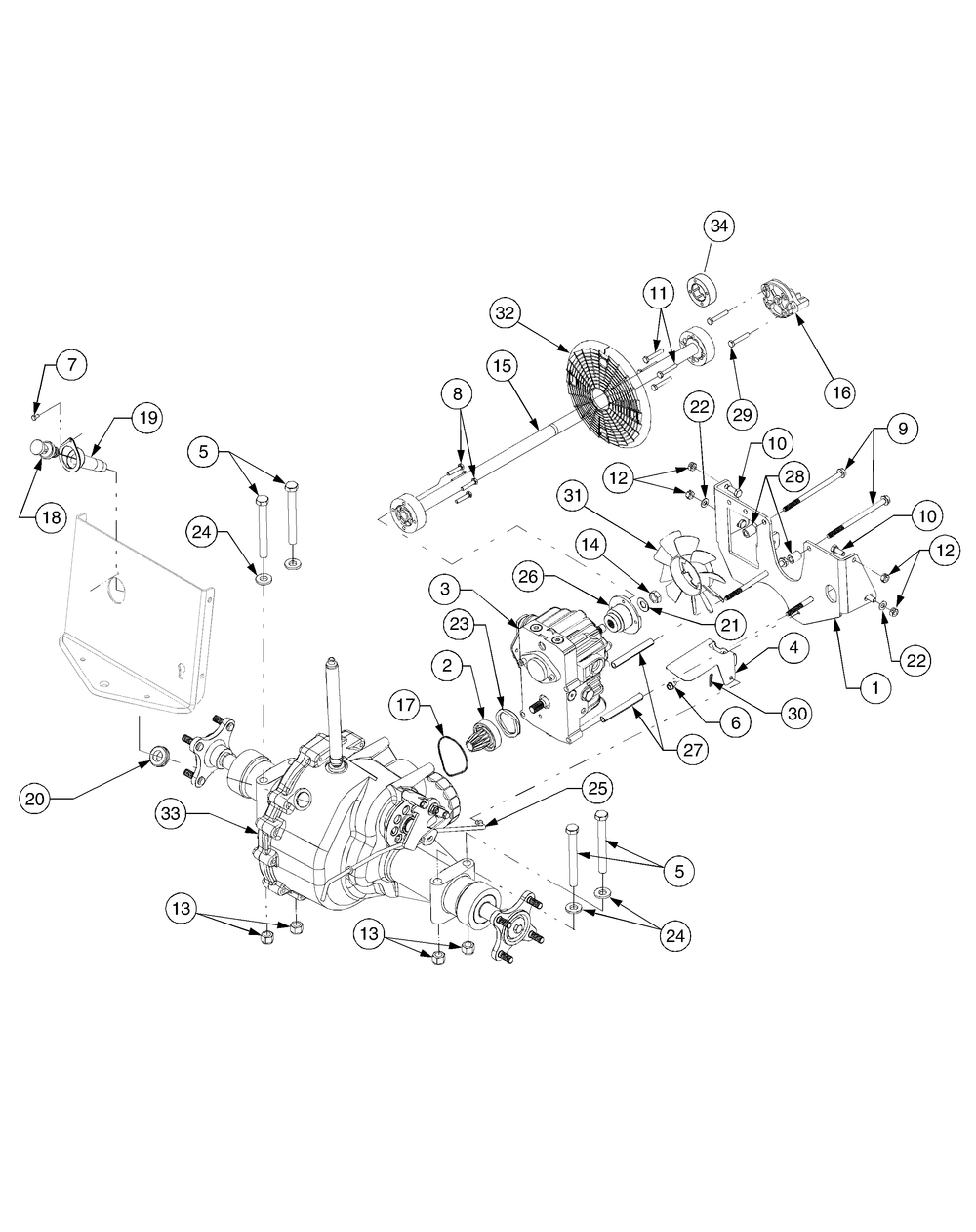 Drive Line Diagram and Parts List for GT2550 K015-K018-14A2E7P710 Cub Cadet Lawn Tractor